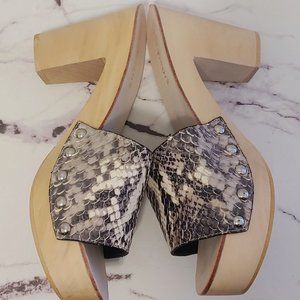 Jeffrey Campbell Dlight Python Block Platform Heel Clog Size 8 Women New in Box